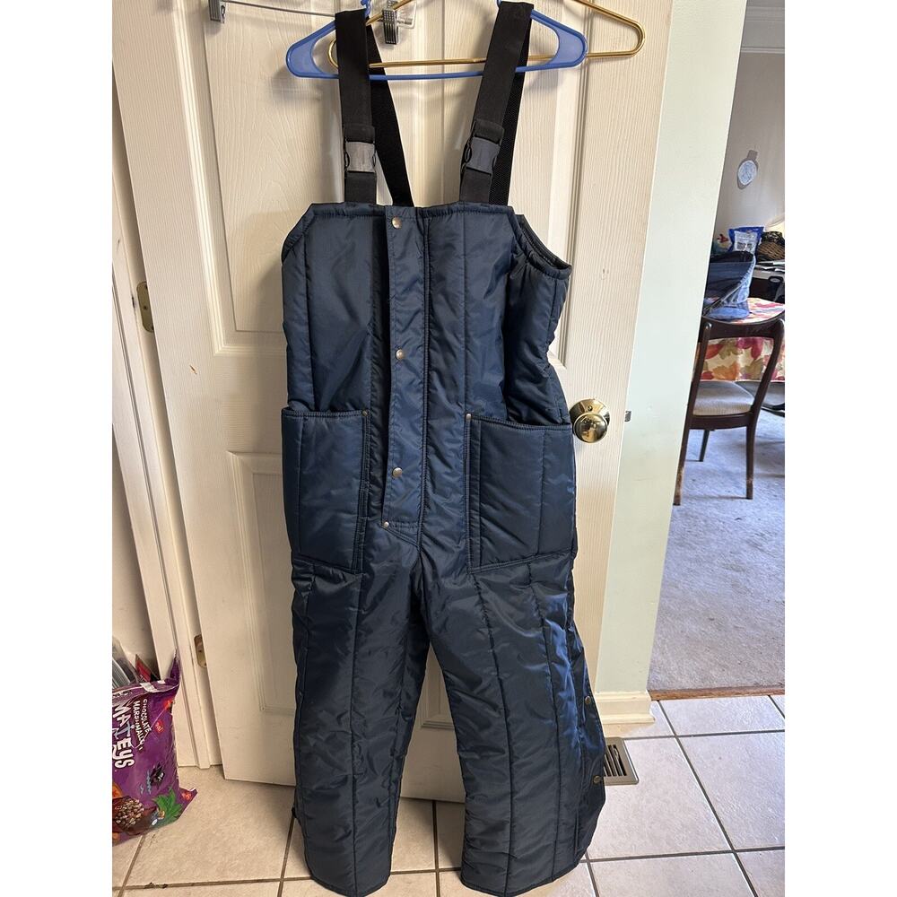 Samco Freezewear Overalls Medium Snow Pants Hunting VNT Zip Buttons Blue Warm